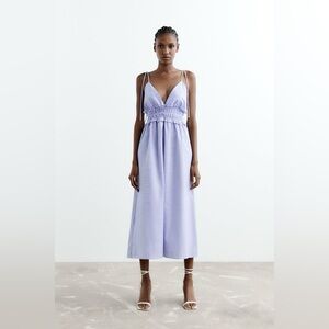Blue and white stripped maxi dress